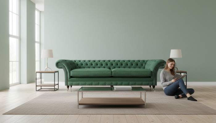 Chesterfield vert canapé deux places salon luxueux canapé deux places mobilier
