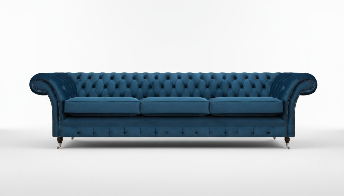 Canapé Chesterfield bleu rembourré Canapés modernes en tissu Meubles de salon