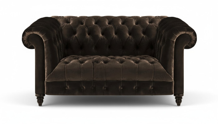 Chesterfield exclusif canapé brun moderne deux places meuble rembourré