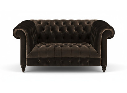 Chesterfield exclusif canapé brun moderne deux places meuble rembourré