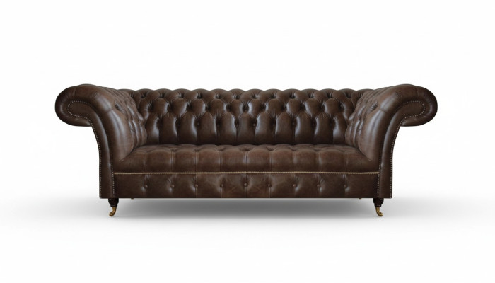 Canapé Chesterfield en cuir marron Salon Canapés Meubles de designer Robustes.