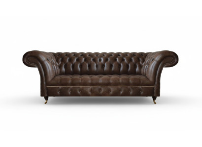 Canapé Chesterfield en cuir marron Salon Canapés Meubles de designer Robustes.