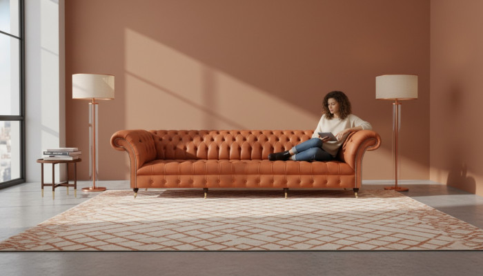 Chesterfield canapé brun canapé designer sofas de salon capitonné meubles