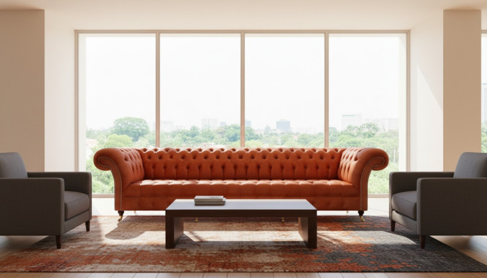 Chesterfield canapé brun canapé designer sofas de salon capitonné meubles