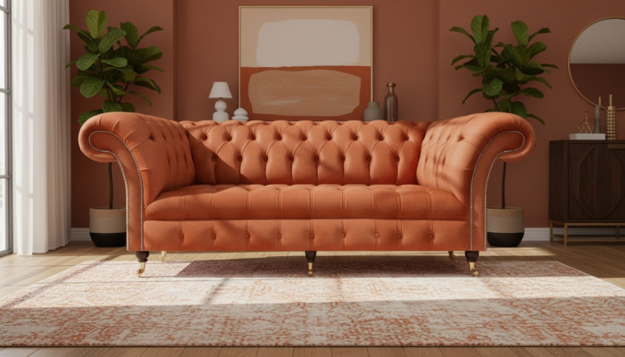 Canapé Chesterfield brun moderne 3 places Mobilier de luxe