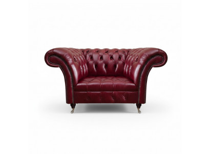Chesterfield fauteuil rouge de salon, fauteuil design en cuir, 1 place.