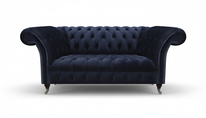 Canapé rembourré Chesterfield bleu foncé pour salon Sofa en tissu Mobilier moderne