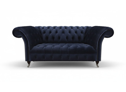 Canapé rembourré Chesterfield bleu foncé pour salon Sofa en tissu Mobilier moderne