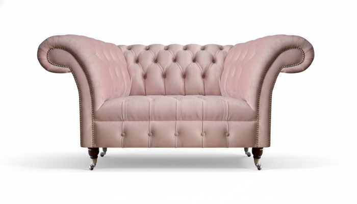 Chesterfield Rosa Canapé Deux-places Salon Meubles Rembourrés Luxueux Canapé