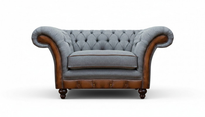 Fauteuil Chesterfield gris clair Fauteuil designer en tissu Meubles textiles