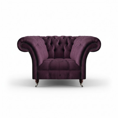Fauteuil Chesterfield Lila Salon Monoplace Designer Noble Fauteuil à Dossier Ajustable
