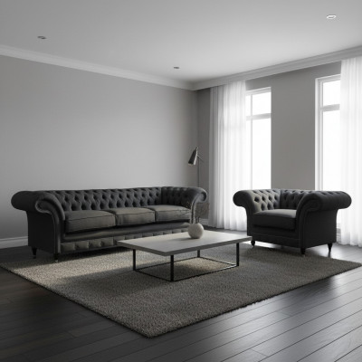 Chesterfield ensemble de sièges rembourrés Designer canapé 3 places fauteuil élégant