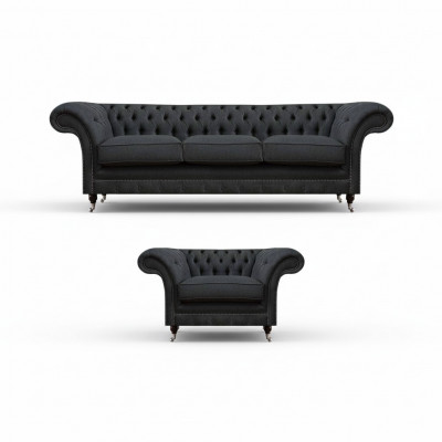 Chesterfield ensemble de sièges rembourrés Designer canapé 3 places fauteuil élégant
