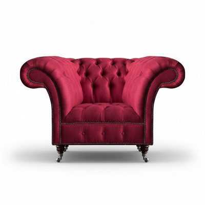 Fauteuil Chesterfield Rose Meuble de Designer de Luxe Assise Textile Salon
