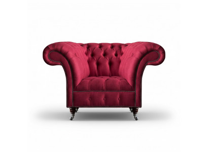 Fauteuil Chesterfield Rose Meuble de Designer de Luxe Assise Textile Salon