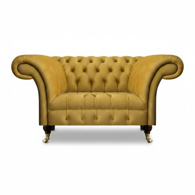 Canapé Chesterfield Designer deux places Sofa Salon Luxe Jaune Canapé rembourré