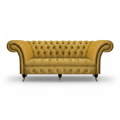 Chesterfield Luxus Meubles Canapé trois places Couch Textile Canapé rembourré Salon