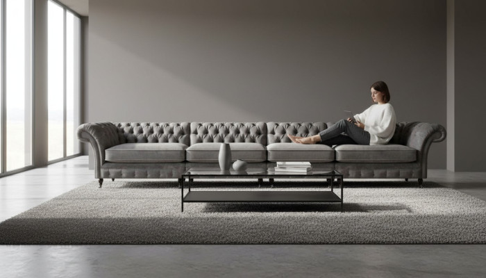 Canapé Chesterfield Designer Salon Canapés de Luxe Rembourré 4 Places