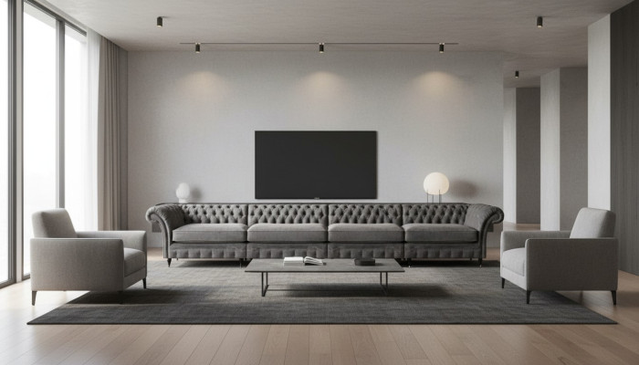 Canapé Chesterfield Designer Salon Canapés de Luxe Rembourré 4 Places