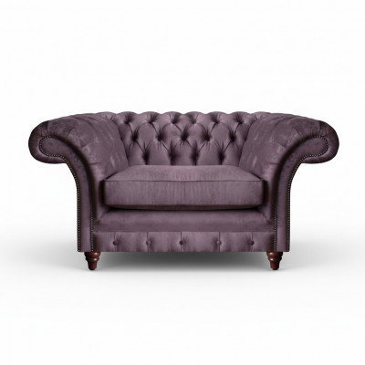 Fauteuil Chesterfield Lilas Salon Tissu Siège individuel Noble 1-Place