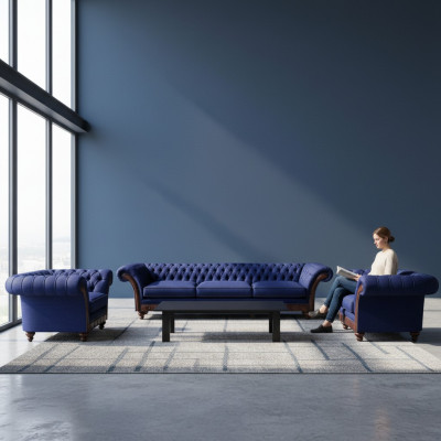 Designer salon Chesterfield ensemble de canapés de luxe sofas fauteuil 3 pièces