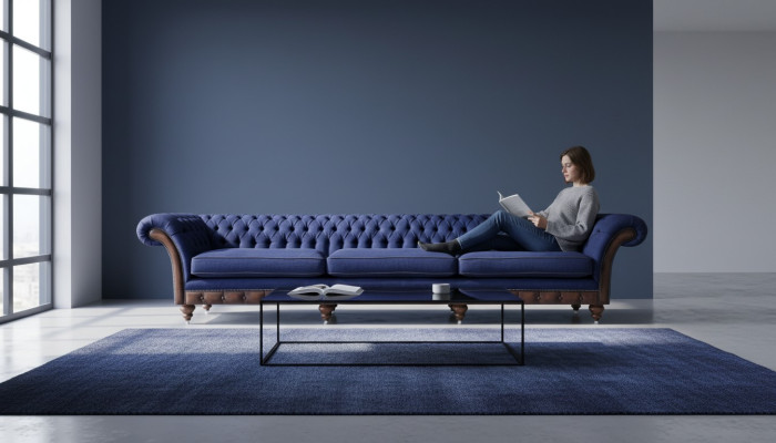 Chesterfield luxueux canapé trois places moderne canapé en tissu meubles.