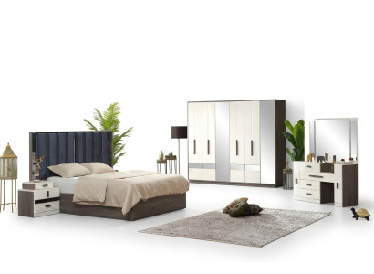 Ensemble de luxe pour chambre à coucher lit 2x tables de nuit meubles complets 5 pz armoire de luxe