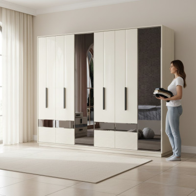 Design de meuble en bois armoire de chambre armoire de luxe moderne