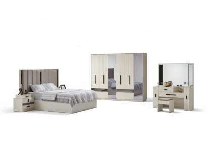 Ensemble de chambre à coucher 5 pièces design moderne meubles complets lit armoire de luxe