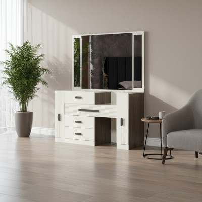 Mobilier de chambre de luxe en bois avec miroir design moderne