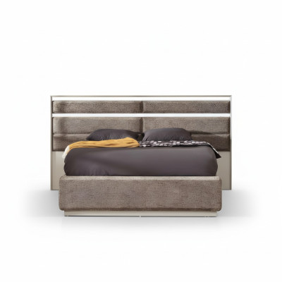 Lit matrimonial de design gris moderne luxe meubles de chambre