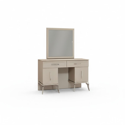 Meuble de chambre en bois gris au design moderne avec miroir