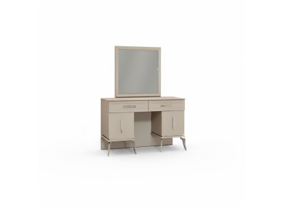 Meuble de chambre en bois gris au design moderne avec miroir