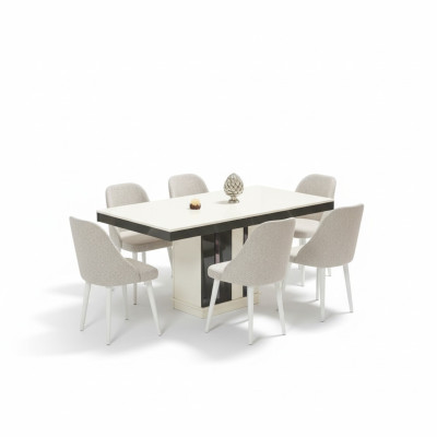 Ensemble de meubles de salle à manger de luxe avec table à manger et 6 chaises