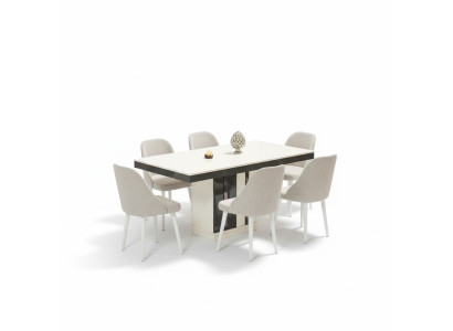 Ensemble de meubles de salle à manger de luxe avec table à manger et 6 chaises