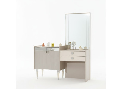 Meuble de coiffeuse de luxe pour chambre avec miroir design en bois moderne