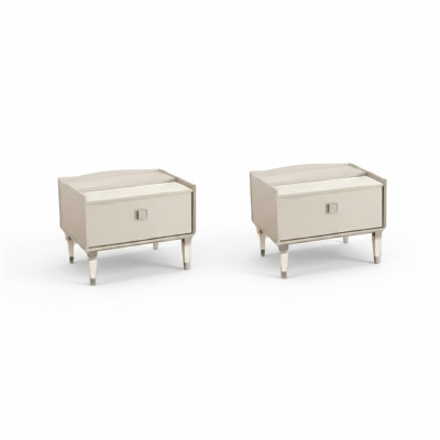 Meubles de luxe en bois pour chambre à coucher 2x tables de nuit design moderne complet