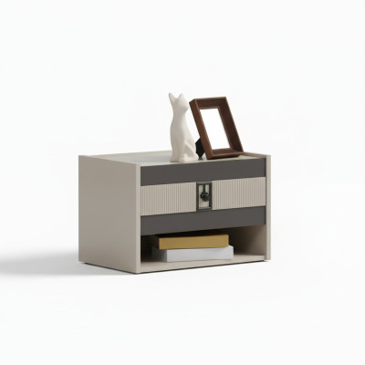 Design moderne complet de 2 tables de nuit en bois pour chambre