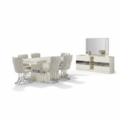 Ensemble de salle à manger de 7 pièces Table à manger avec 6 chaises Design moderne Meubles de luxe Complet