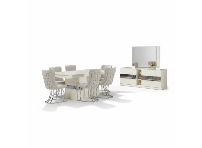 Ensemble de salle à manger de 7 pièces Table à manger avec 6 chaises Design moderne Meubles de luxe Complet