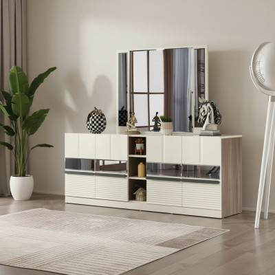 Meuble moderne avec miroir mobilier salle à manger complet meubles de luxe