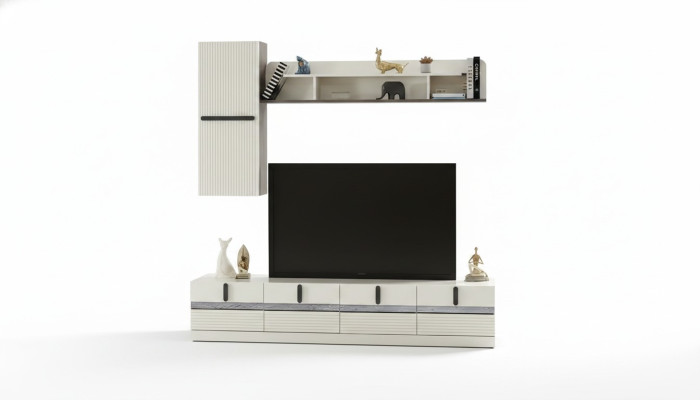 Ensemble de salon de 3 pièces avec meuble TV en bois armoire complète étagère