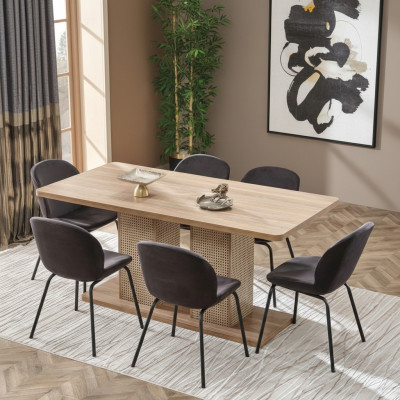 Ensemble de salle à manger 6 chaises table de salle à manger complet 7 pièces design moderne de luxe