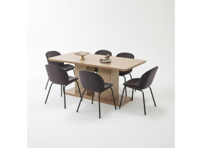 Ensemble de salle à manger 6 chaises table de salle à manger complet 7 pièces design moderne de luxe