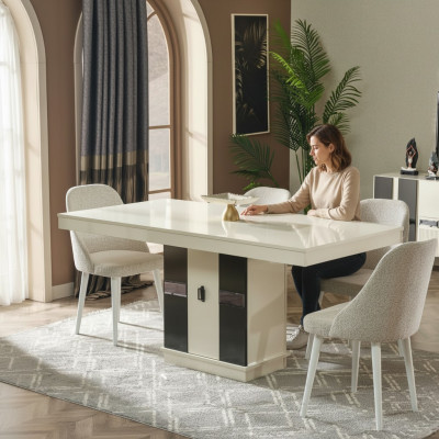Ensemble de meubles de salle à manger moderne avec table et 4 chaises design