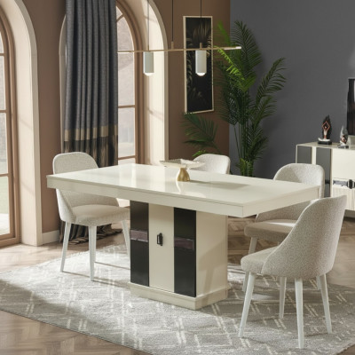 Ensemble de meubles de salle à manger moderne avec table et 4 chaises design