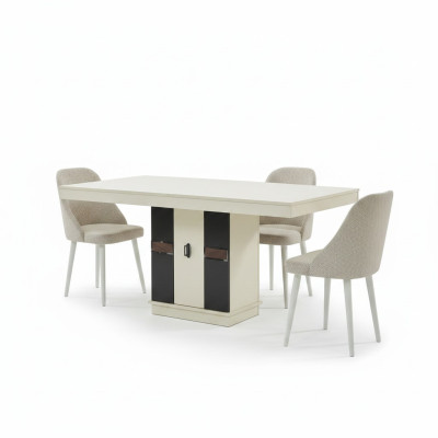 Ensemble de meubles de salle à manger moderne avec table et 4 chaises design