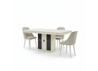 Ensemble de meubles de salle à manger moderne avec table et 4 chaises design