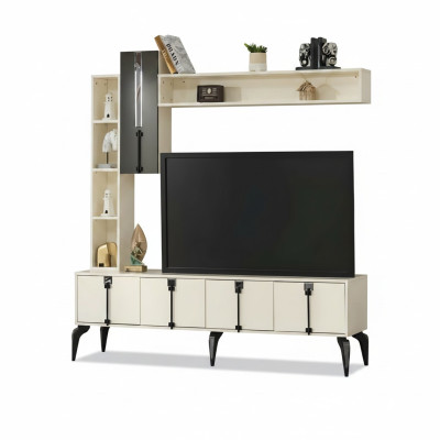 Ensemble de meuble mural pour TV mobile de 4 pièces en bois moderne