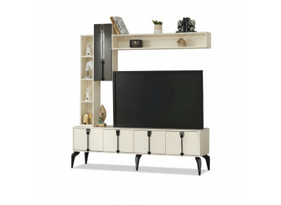 Ensemble de meuble mural pour TV mobile de 4 pièces en bois moderne
